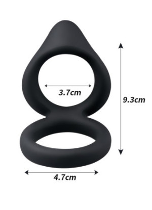 Double cockring noir en silicone - WS-NV508B